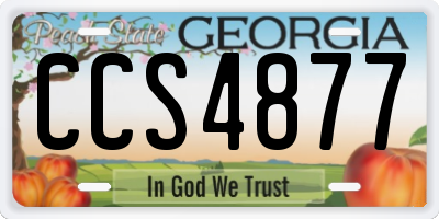 GA license plate CCS4877