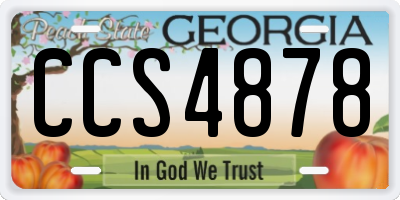 GA license plate CCS4878