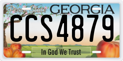 GA license plate CCS4879