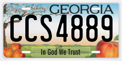GA license plate CCS4889