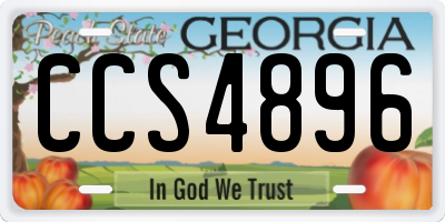 GA license plate CCS4896