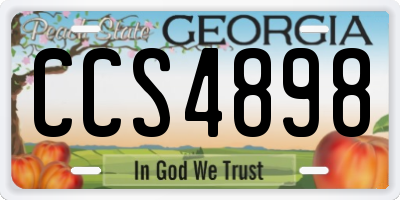 GA license plate CCS4898