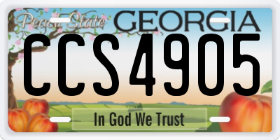 GA license plate CCS4905