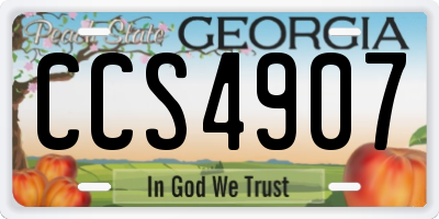 GA license plate CCS4907