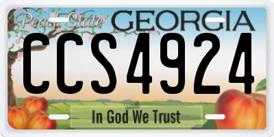 GA license plate CCS4924