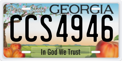 GA license plate CCS4946