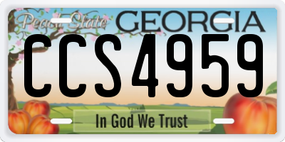 GA license plate CCS4959