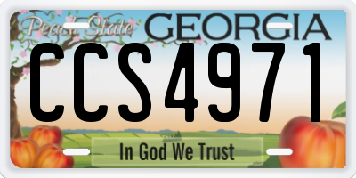 GA license plate CCS4971