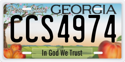 GA license plate CCS4974