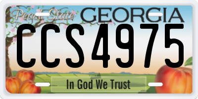 GA license plate CCS4975