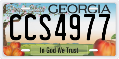 GA license plate CCS4977