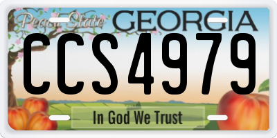 GA license plate CCS4979
