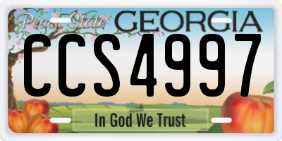 GA license plate CCS4997