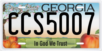 GA license plate CCS5007