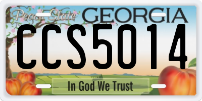 GA license plate CCS5014