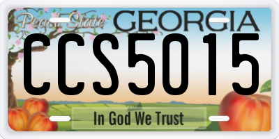 GA license plate CCS5015