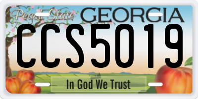 GA license plate CCS5019