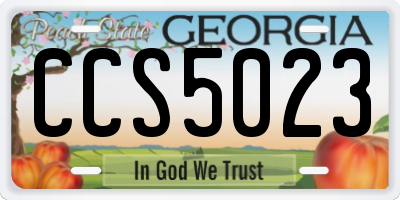 GA license plate CCS5023