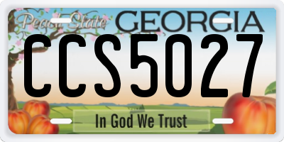 GA license plate CCS5027