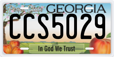 GA license plate CCS5029