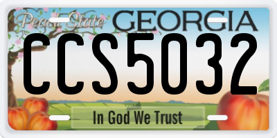 GA license plate CCS5032