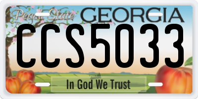 GA license plate CCS5033