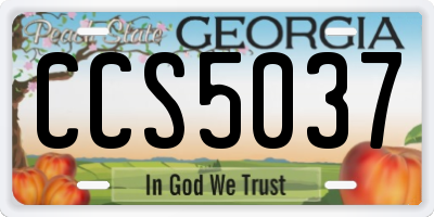 GA license plate CCS5037