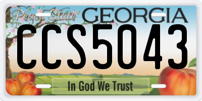GA license plate CCS5043