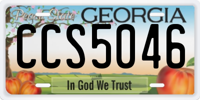 GA license plate CCS5046