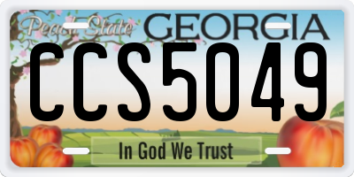 GA license plate CCS5049