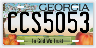 GA license plate CCS5053