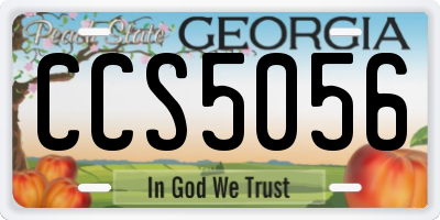 GA license plate CCS5056