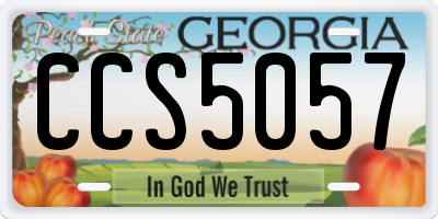 GA license plate CCS5057