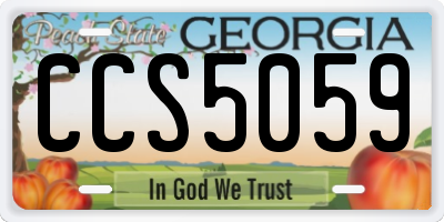 GA license plate CCS5059