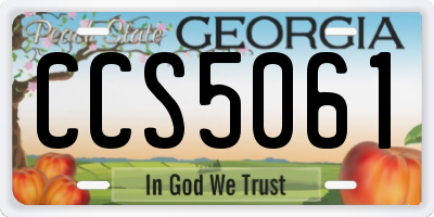 GA license plate CCS5061