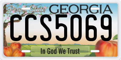 GA license plate CCS5069