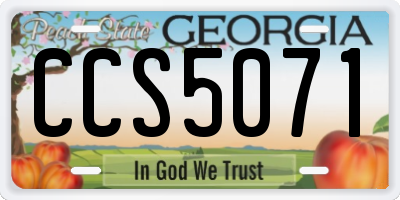 GA license plate CCS5071