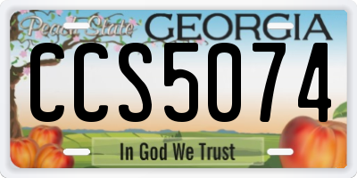 GA license plate CCS5074