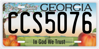 GA license plate CCS5076