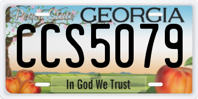 GA license plate CCS5079
