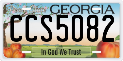 GA license plate CCS5082