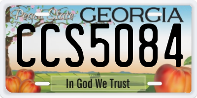 GA license plate CCS5084