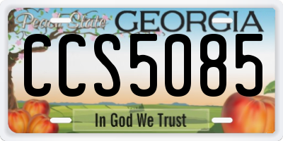 GA license plate CCS5085