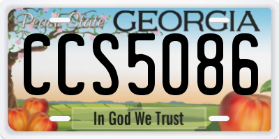 GA license plate CCS5086