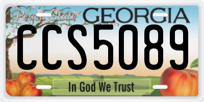 GA license plate CCS5089