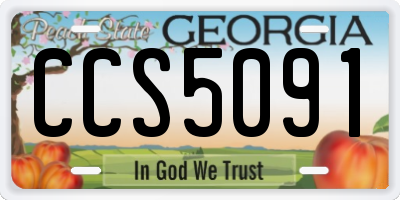 GA license plate CCS5091