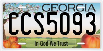 GA license plate CCS5093