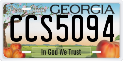 GA license plate CCS5094