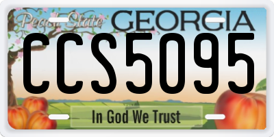GA license plate CCS5095