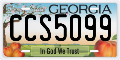 GA license plate CCS5099